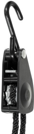 Cordelina 6 mm lungime 2 metri cu chinga de ancorare si clichet - Negru