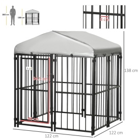  Cusca de exterior pentru animale de companie 122 x 122 x 138 cm - Alb