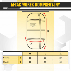 Husa de compresie pentru sac de dormit X-Large M-Tac - Negru