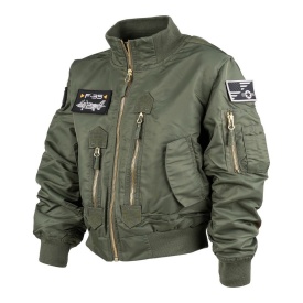 Jacheta de aviator F-35 pentru copii - Oliv