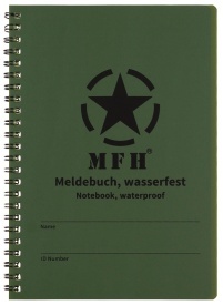 Notebook rezistent la apa 15 x 21 cm MFH - Oliv