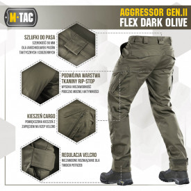 Pantaloni Aggressor Gen II Flex - Dark Olive