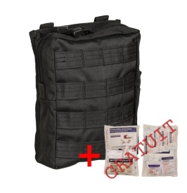 Pouch Molle Mil-Tec mare + kit prim ajutor gratuit - Negru