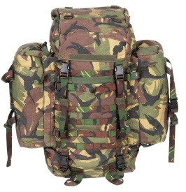 Rucsac militar NL 60 L cu buzunare laterale utilizat - NL camo