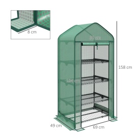 Sera pentru balcon si terasa din otel si PE 69x49x158 cm - Verde