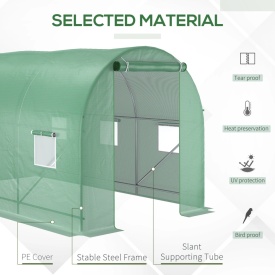 Sera tip tunel de gradina structura din otel 3.5x2x2m - Verde
