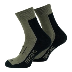 Sosete trekking Coolmax - Oliv negru