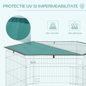 Tarc modular pentru animale cu acoperis impermeabil 59x60cm - Argintiu