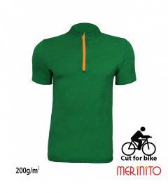 Tricou barbati Merinito Cut For Bike 200g 100% lana merinos - Verde