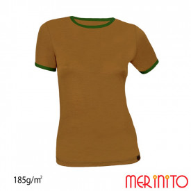 Tricou dama Merinito 185g 100% lana merinos - Maro