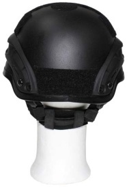 Casca US MICH 2002 din plastic ABS cu sine laterale - Negru