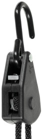 Cordelina 4 mm lungime 2 metri cu chinga de ancorare si clichet - Negru