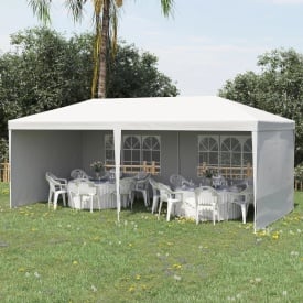 Cort de gradina pliabil cu panouri detasabile 5.85 x 2.95 m - Alb