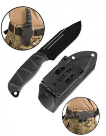 Cutit tactic G10 W. Kydex® scabbard - Negru