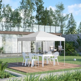 Foisor pliabil impermeabil Outsunny cu franghii si cuie incluse 2.45 x 2.45 x 2.45 m - Alb