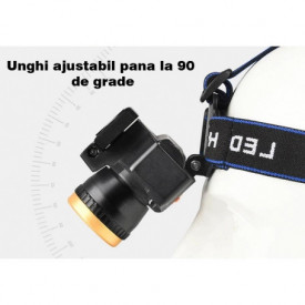 Lanterna de cap, PYRAMID®, 800 lumeni, incarcare solara, senzor miscare, zoom, pescuit, service auto, electricieni, L102