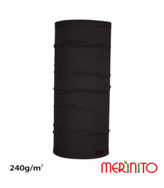 Neck Tube Merinito 240g lana merinos si bambus - Negru