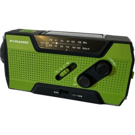 Radio Pyramid, pentru cutremure, inundatii, furtuni,calamitati naturale, cutremure, camping, pescuit , cu dinam si lanterna MD-090-GREEN