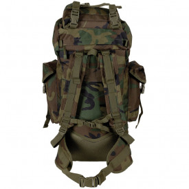 Rucsac BW Combat MOLLE 65 l cu tija de aluminiu - Woodland