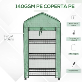 Sera pentru balcon si terasa din otel si PE 69 x 49 x 130cm - Verde