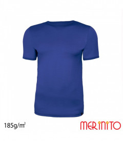 Tricou barbati Merinito 185g 100% lana merinos - Albastru