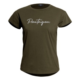 Tricou dama Pentagon Whisper Calligraphy - Oliv