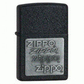 Zippo Pewter Emblem Black Crackle