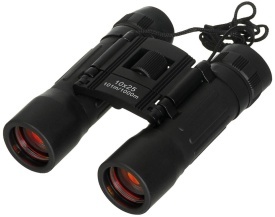Binoclu pliabil MFH 10x25 cu lentile ruby - Negru