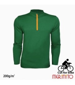 Bluza barbati Merinito Cut For Bike 200g 100% lana merinos - Verde