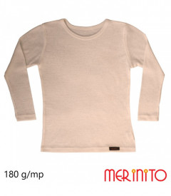 Bluza copii Merinito Rib Pointelle 100% lana merinos - Bej