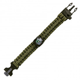 Bratara paracord cu busola 9 inch - Oliv