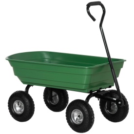 Carucior de gradina din otel cu maner capacitate 250 kg - Verde