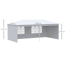 Cort de gradina pliabil cu panouri detasabile 5.85 x 2.95 m - Alb