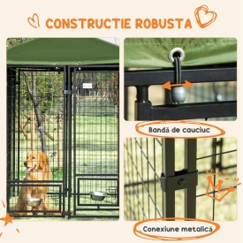 Cusca de exterior pentru animale de companie 244x122x183cm - Verde