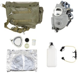 Masca de gaze poloneza MP4B completa cu filtru bidon si tub - Gri