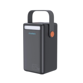Mini statie de alimentare 50000mAh 65W + cablu USB-C, powerbank Choetech USB-A USB-C micro USB 50000mAh 65W, negru