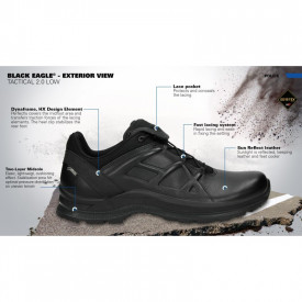 Pantofi Haix Black Eagle Tactical 2.1 GTX low/black