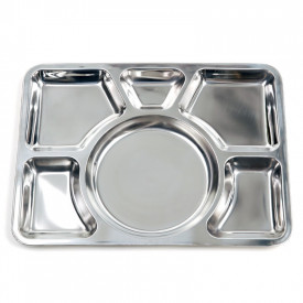 Placa din otel inox cu 6 compartimente
