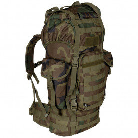 Rucsac BW Combat MOLLE 65 l cu tija de aluminiu - Woodland