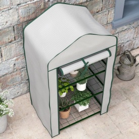 Sera pentru balcon si terasa din otel si PE 59x39x127 cm - Alb