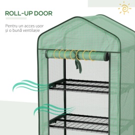 Sera pentru balcon si terasa din otel si PE 69 x 49 x 130cm - Verde
