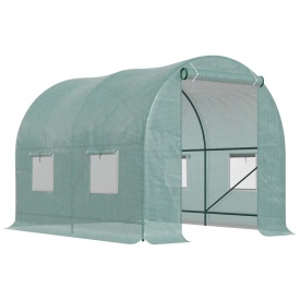 Sera tip tunel de gradina structura din otel 245x200x198cm - Verde