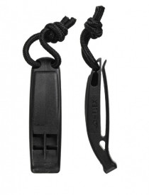 Set 2 fluiere tactice de semnalizare Molle - Negru
