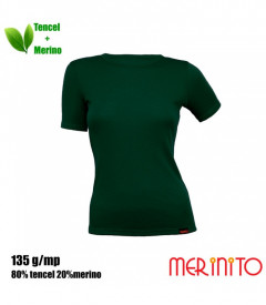 Tricou dama Merinito 135g 80% tencel 20% lana merinos - Verde