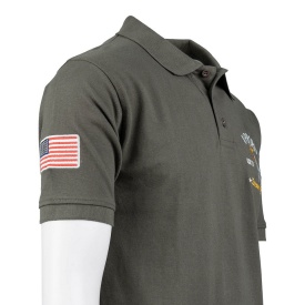 Tricou polo 101st Airborne Ecreaming Eagles - Oliv