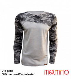 Bluza barbateasca Merinito 215g Mesh - Urban/Gri