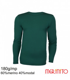 Bluza barbatesca Merinito 180g 60% merino 40% modal - Verde
