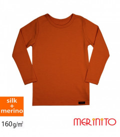 Bluza copii Merinito 70% matase 30% lana merinos - Maro