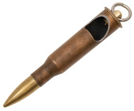 Breloc tip cartus Mosin din alama cu desfacator de sticle - Alama
