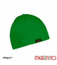 Caciula copii Merinito 240g lana merinos si bambus - Verde